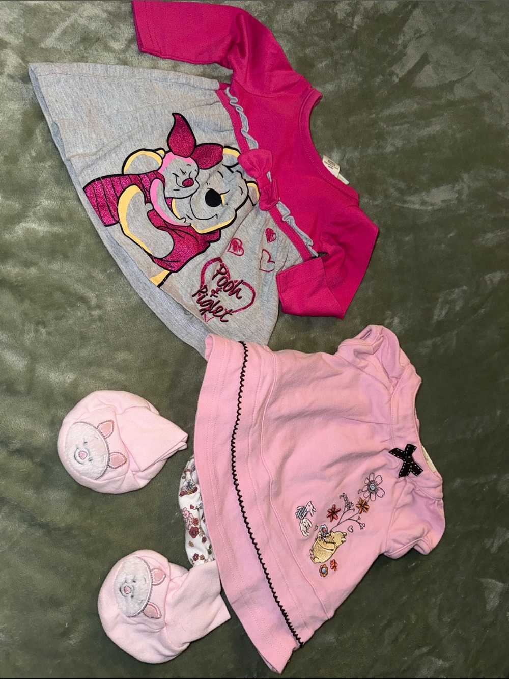 0/3m vintage Disney Newborn Pink and Cream Winnie the Pooh Outfit